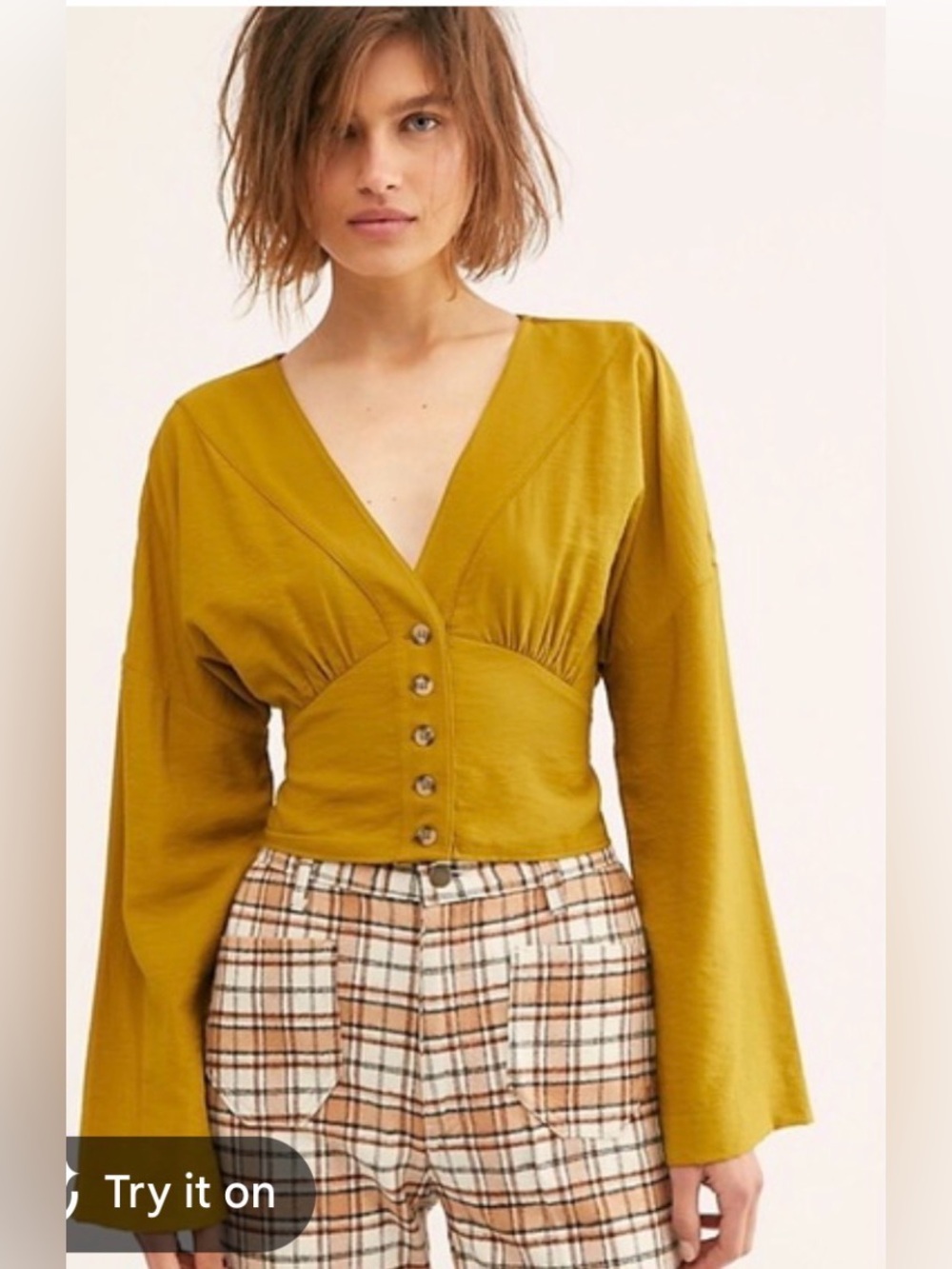 Free People Wide Sleeve Blouse